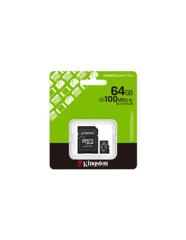 Kingston 64GB microSDXC Canvas Select Plus Gen3...