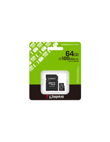 Kingston 64GB microSDXC Canvas Select Plus Gen3 100MB/s Micro SD Hafıza Kartı