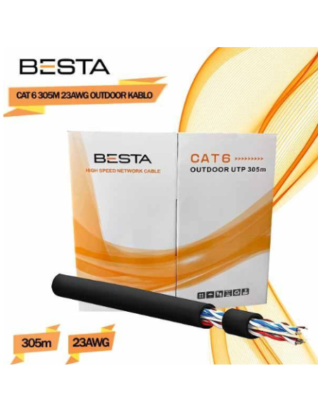 OUTDOOR CAT6 23 AWG 305 METRE IP KAMERA KABLOSU